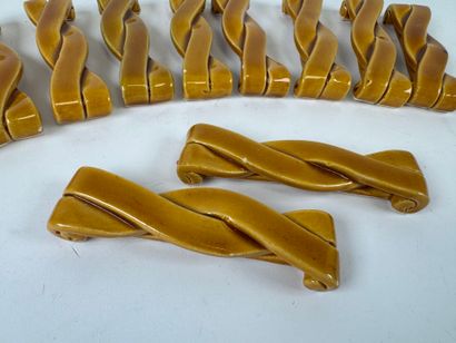 Set of 12 earthenware knife-holders with...