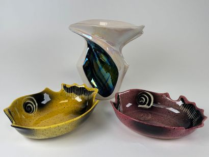 VALLAURIS . glazed ceramic lot comprising...