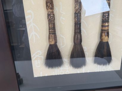 CHINA, 20th century. 
Suite of 9 brushes,...
