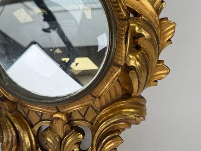 Wood and gilded stucco cartel frame with...