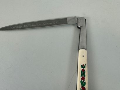 Large VENDETTA (Corsica) knife in ivory and...