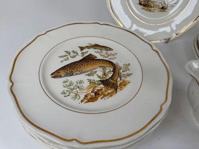 LONGCHAMP, part of a polychrome and gold...