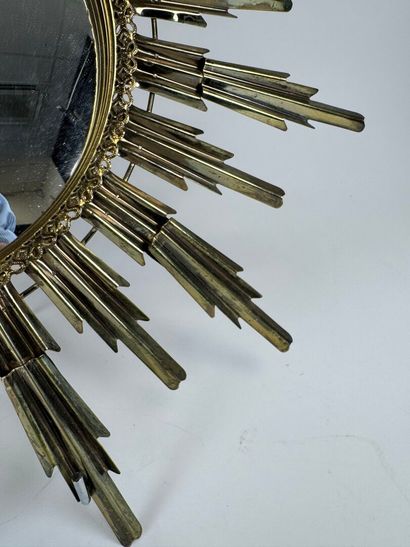 Circular Witch mirror in gilded and openwork...