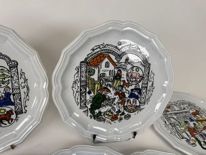 Faïencerie de SALINS.
Series of 10 polychrome...