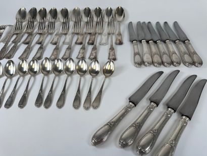 Set of silver-plated cutlery including: -...