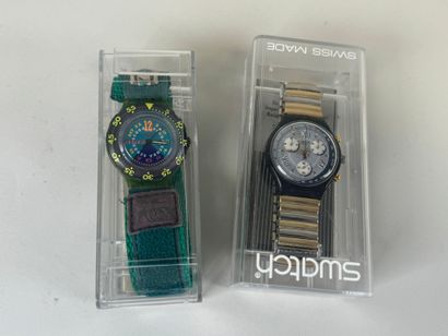 SWATCH.
Two wristwatches.
In case.
(not ...