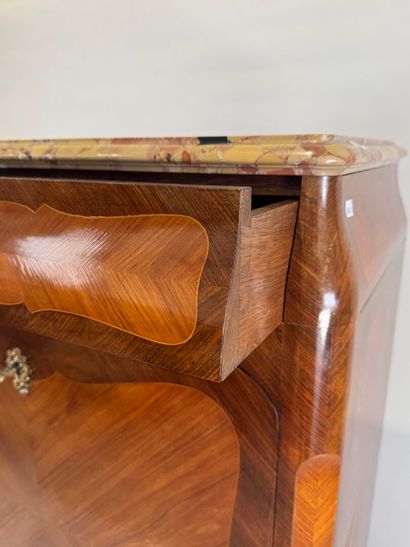 Wood and veneer writing desk opening with...