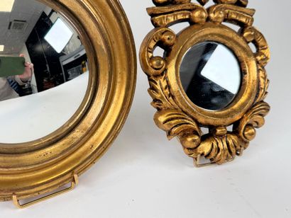 Suite of two mirrors, one of which is a circular...