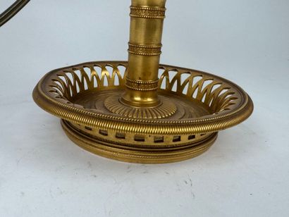 Gilt bronze and chased three-light 