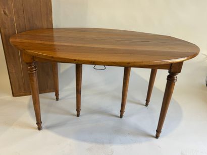 Walnut flap table with two flaps and two...