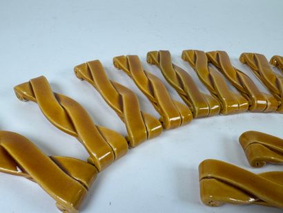 Set of 12 earthenware knife-holders with...