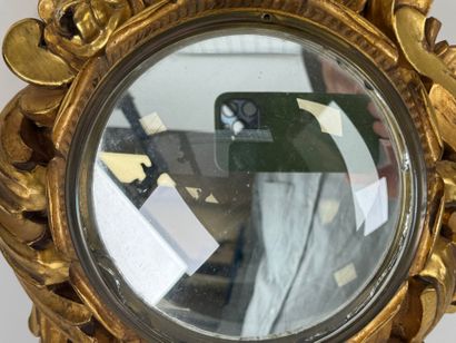 Wood and gilded stucco cartel frame with...
