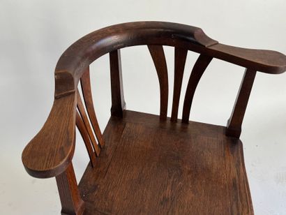 Oak corner armchair with double openwork...