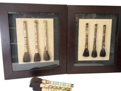 CHINA, 20th century. 
Suite of 9 brushes,...
