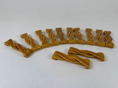 Set of 12 earthenware knife-holders with...