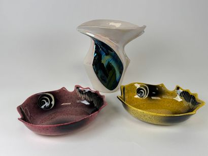 VALLAURIS . glazed ceramic lot comprising...
