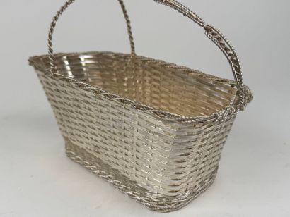 Silver-plated metal bottle holder with braided...