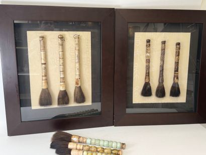 CHINA, 20th century. 
Suite of 9 brushes,...