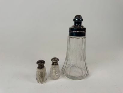 Set comprising: - glass and silver-plated...