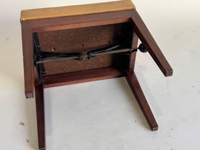 Mahogany veneered piano stool with sheath...