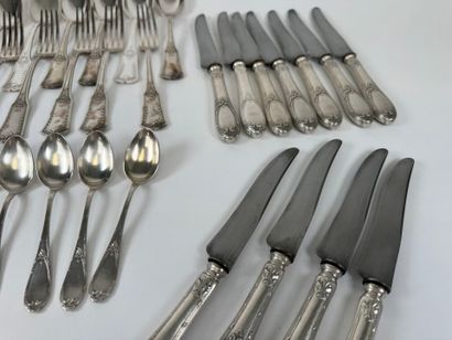 Set of silver-plated cutlery including: -...