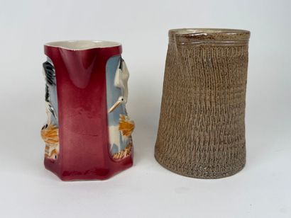 SAINT CLEMENT Polychrome ceramic pitcher...