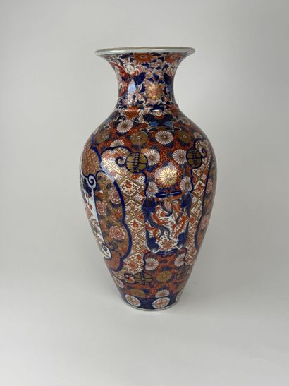 ASIA,20th century Polychrome porcelain baluster...