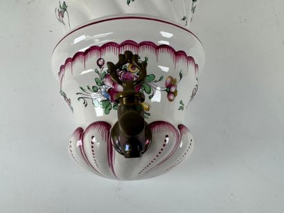 Polychrome earthenware fountain decorated...