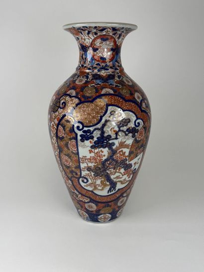 ASIA,20th century Polychrome porcelain baluster...
