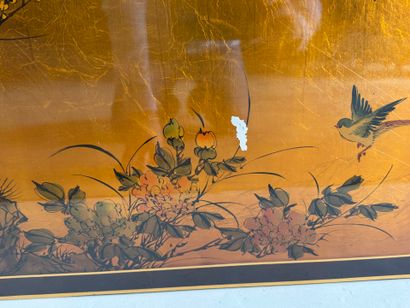 Vietnamese lacquerware decorated with branching...