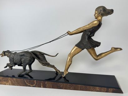 Géo MAXIM (1885-1940) 
Young Woman with Greyhounds....