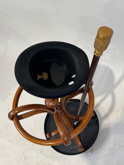 Curved wooden rod/umbrella holder, black...
