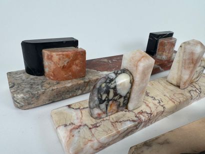 Suite of four photo holders in marble, onyx...