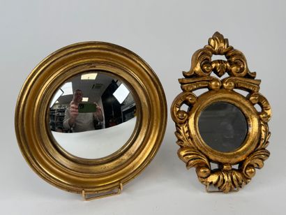Suite of two mirrors, one of which is a circular...