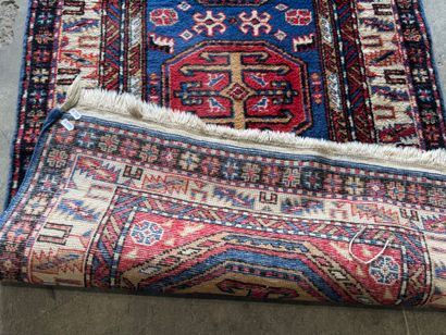 Gallery carpet with blue and beige background...