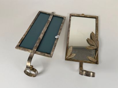 Pair of rectangular metal wall-mounted reflector...