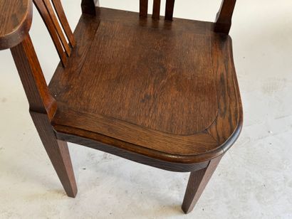 Oak corner armchair with double openwork...