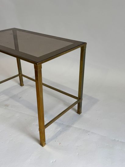 Gilded, square-section tubular metal end...