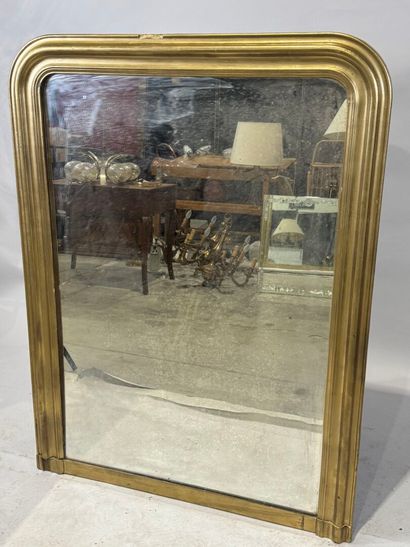 Wooden and stucco mirror with channels and...