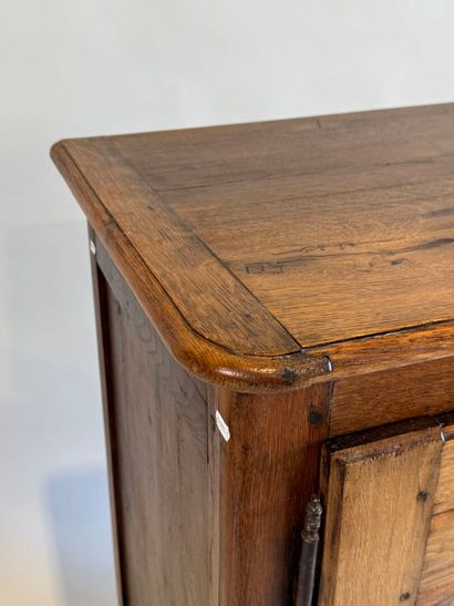 Moulded walnut jam cupboard opening with...