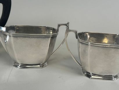Coffee or tea service in silver-plated metal...