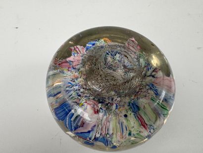 Sulfide paperweight ball in molded glass...