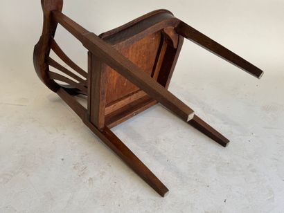 Oak corner armchair with double openwork...