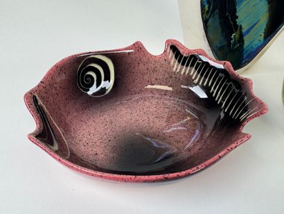 VALLAURIS . glazed ceramic lot comprising...