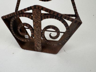 Small wrought-iron wall unit with scroll...