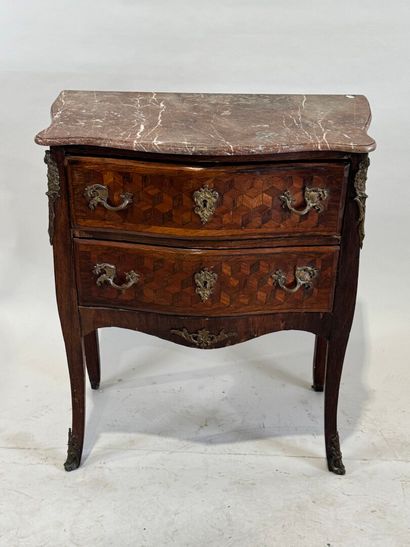 Small chest of drawers in wood and bottomless...