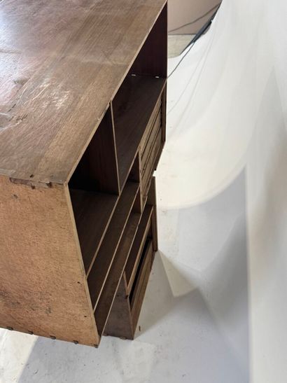 Suite of two mahogany front storage pedestals...