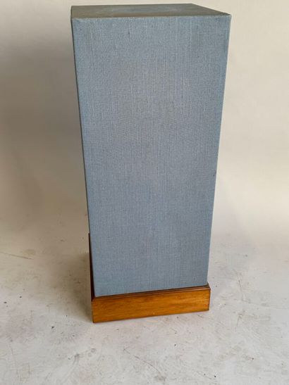 Wooden sheath in blue canvas with molded...