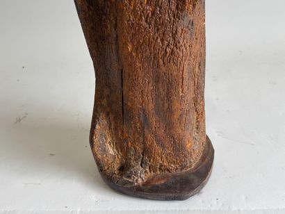 Wooden sculpture of an ecclesiastical figure....