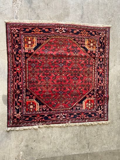 IRAN. 
Polychrome wool carpet with stylized...